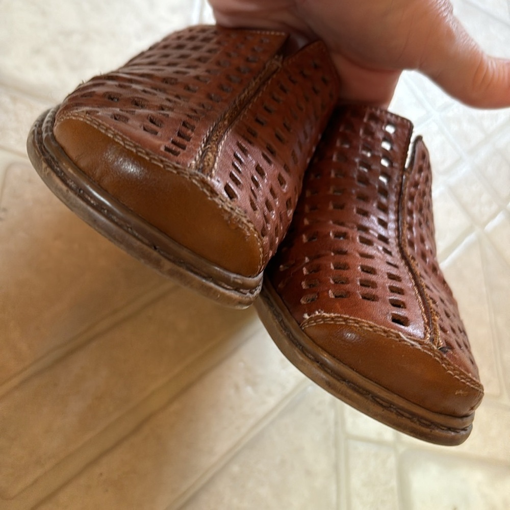 Vintage Rieker mocha brown woven leather clogs/slides 5.5 - Picture 5 of 8